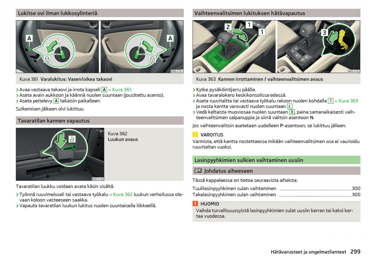 Skoda Kodiaq omistajan kasikirja / page 301