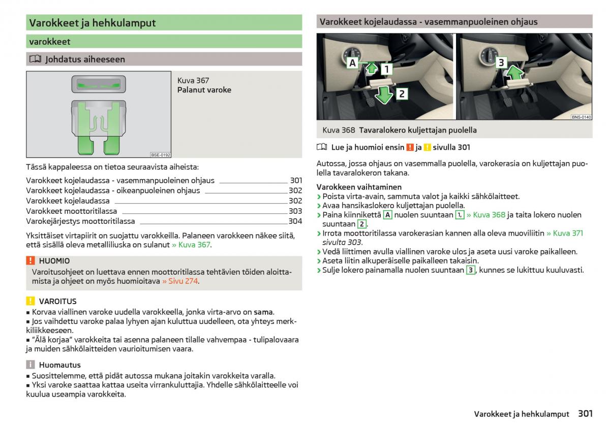 Skoda Kodiaq omistajan kasikirja / page 303