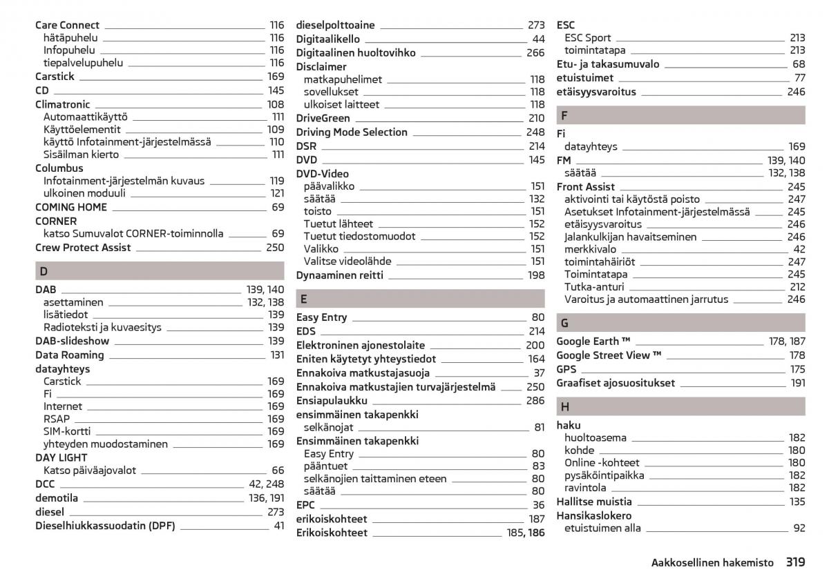 Skoda Kodiaq omistajan kasikirja / page 321