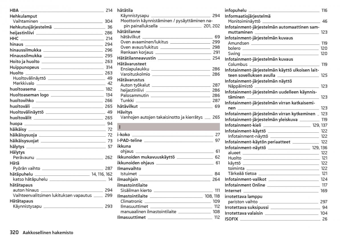 Skoda Kodiaq omistajan kasikirja / page 322