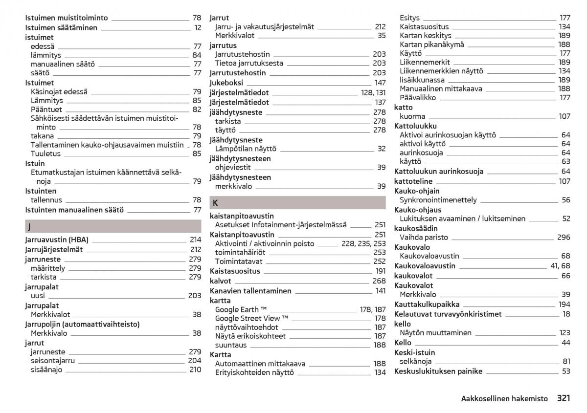 Skoda Kodiaq omistajan kasikirja / page 323