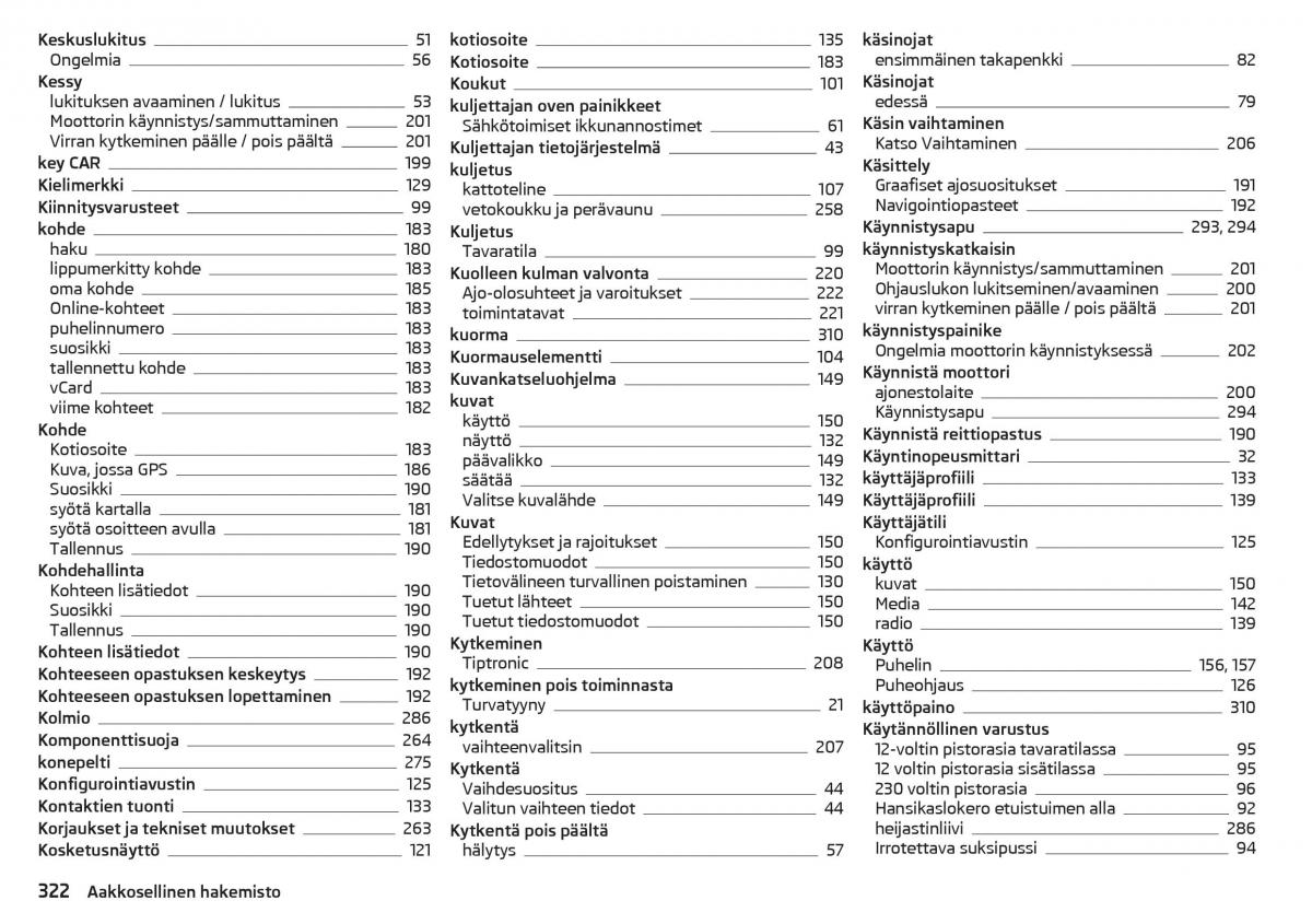 Skoda Kodiaq omistajan kasikirja / page 324