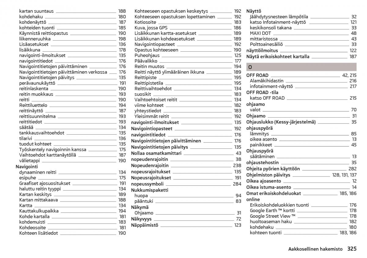 Skoda Kodiaq omistajan kasikirja / page 327