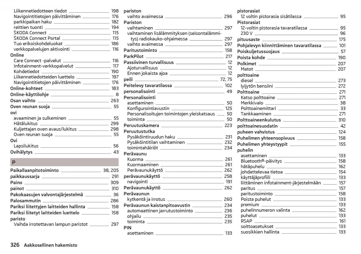 Skoda Kodiaq omistajan kasikirja / page 328