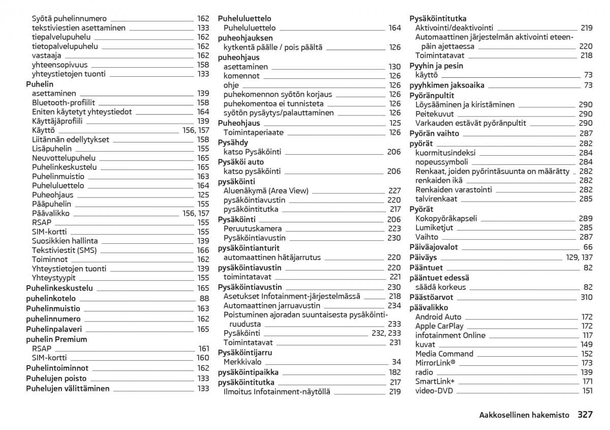 Skoda Kodiaq omistajan kasikirja / page 329