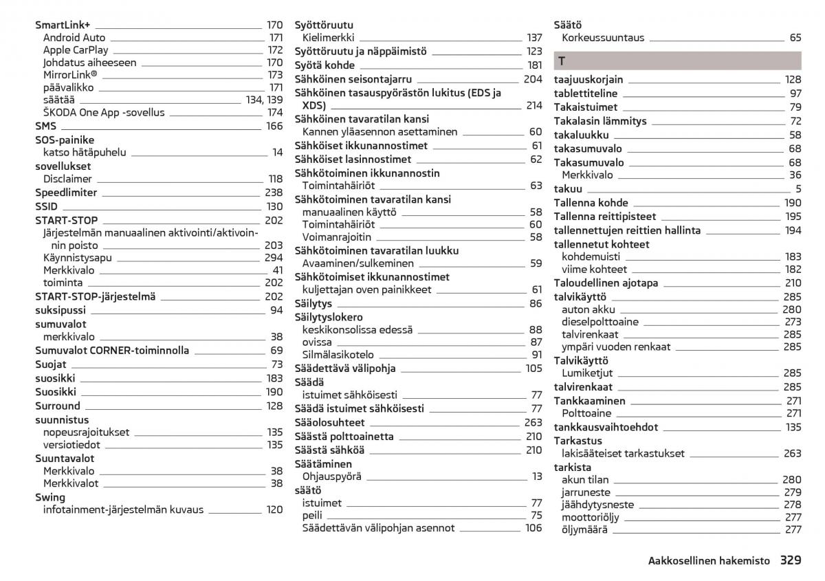 Skoda Kodiaq omistajan kasikirja / page 331