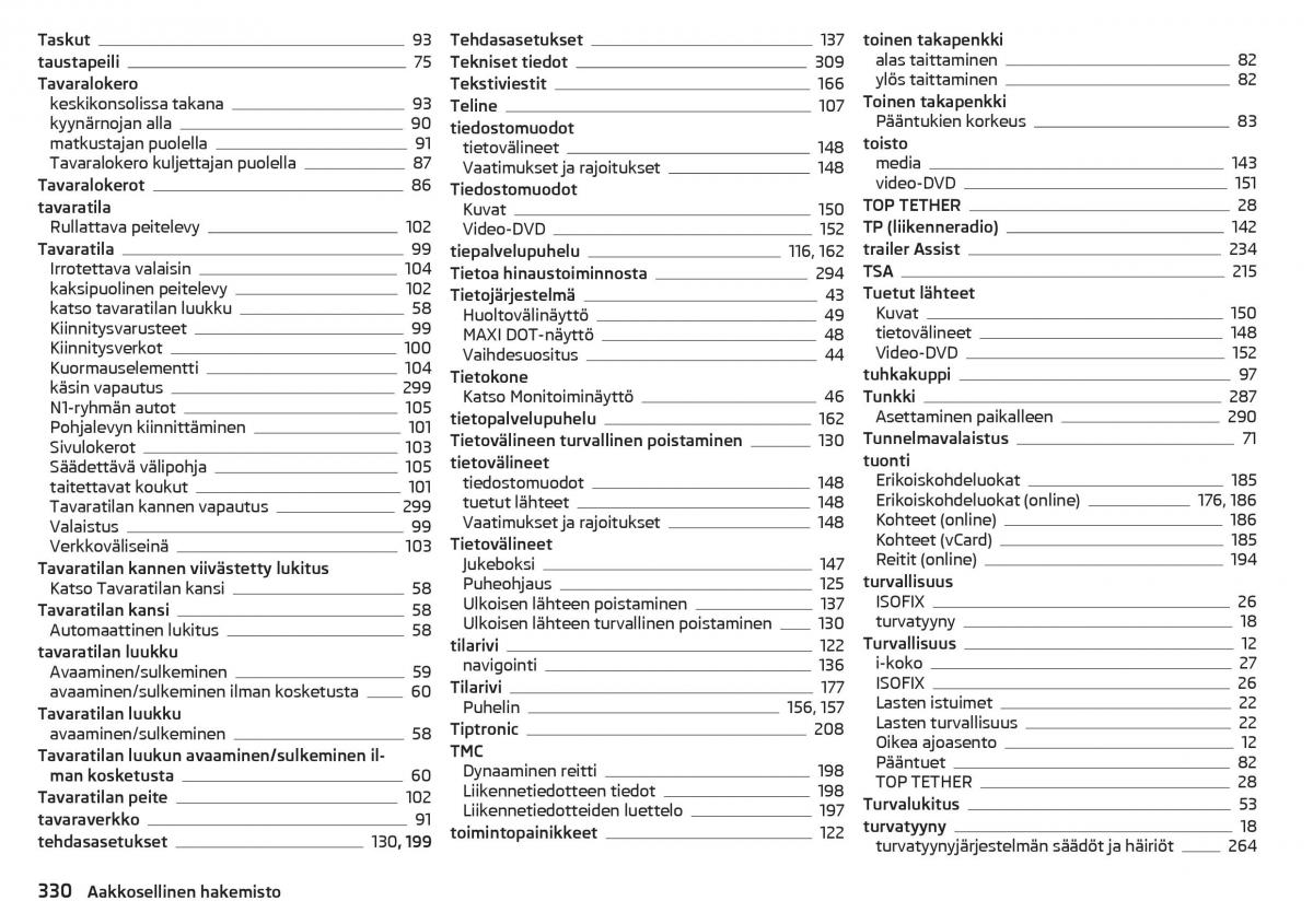 Skoda Kodiaq omistajan kasikirja / page 332