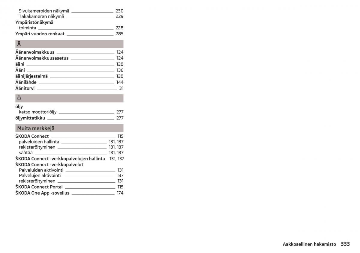 Skoda Kodiaq omistajan kasikirja / page 335