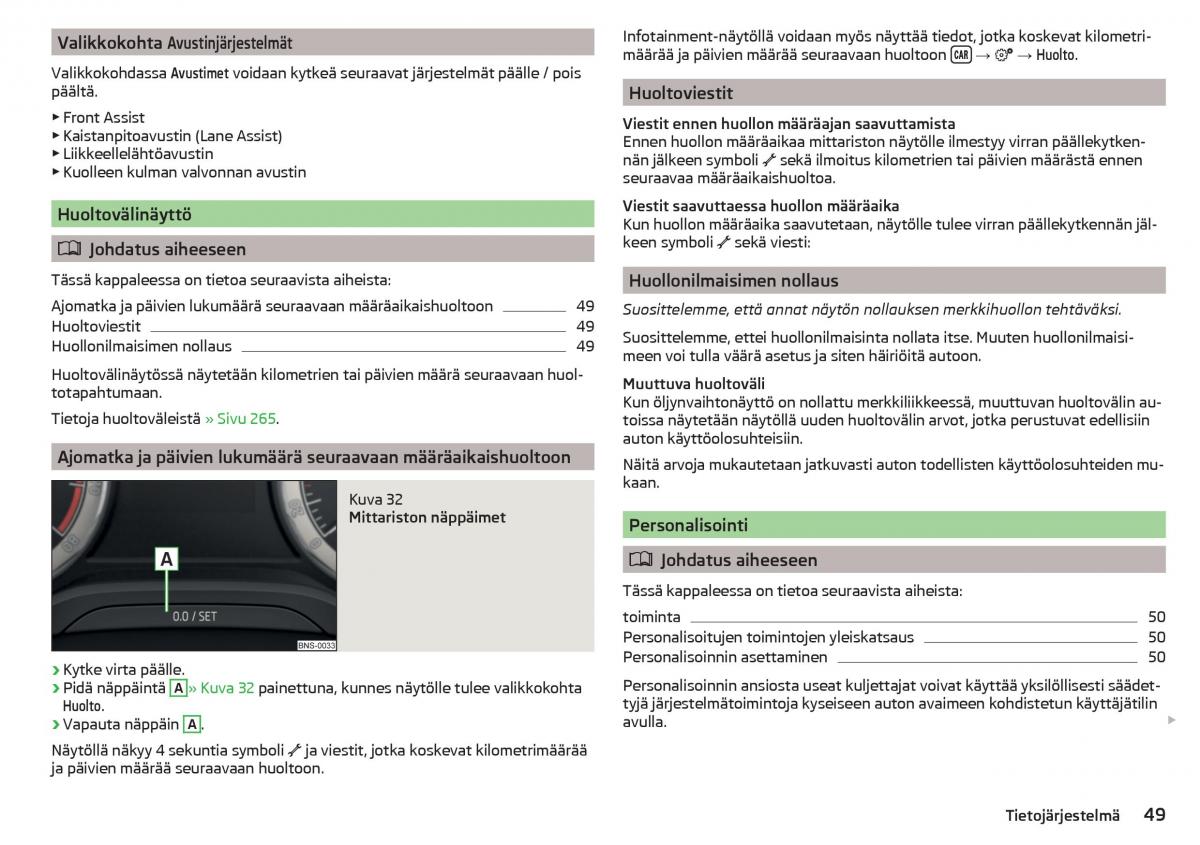 Skoda Kodiaq omistajan kasikirja / page 51