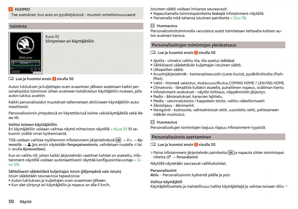 Skoda Kodiaq omistajan kasikirja / page 52