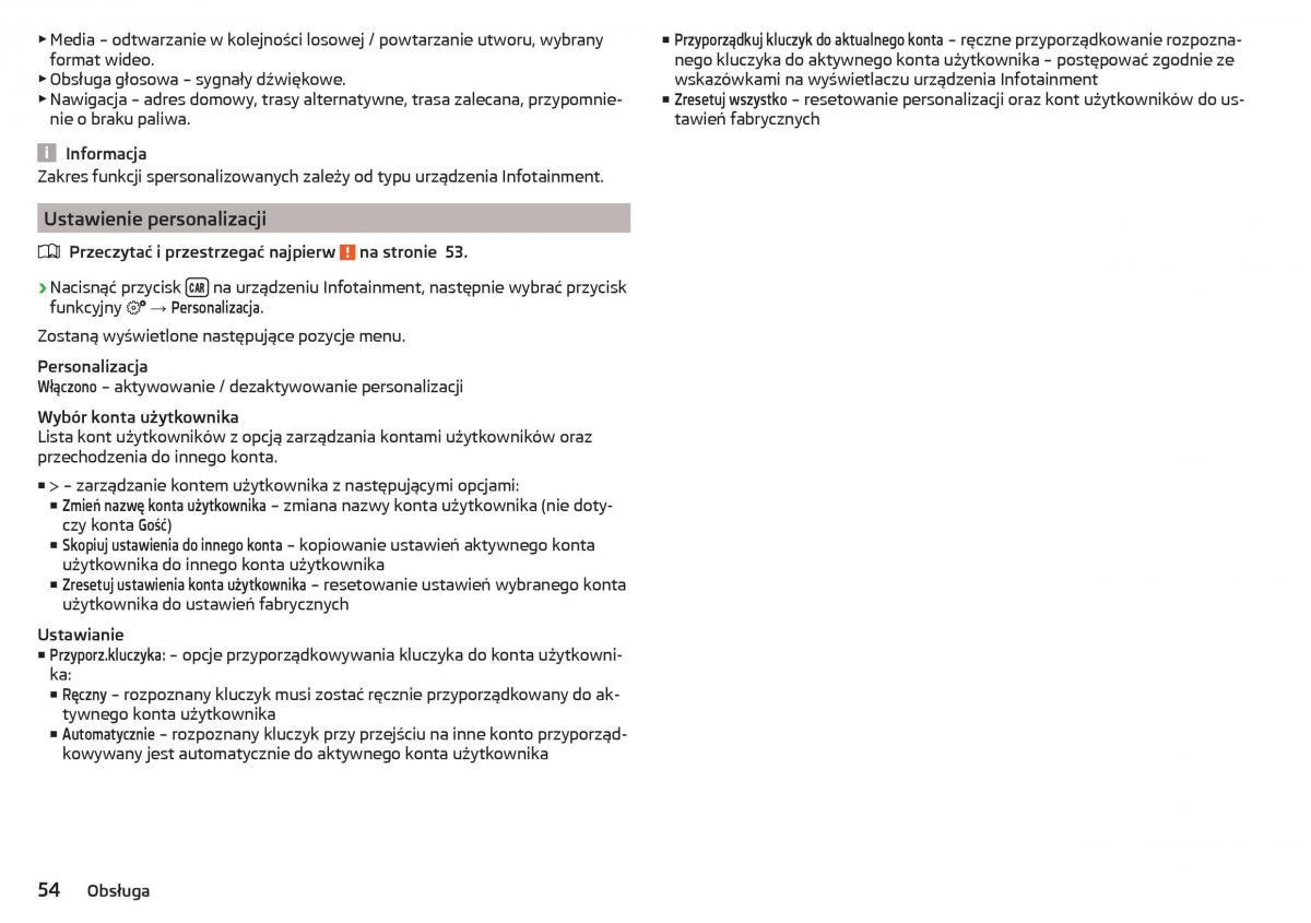 Skoda Kodiaq instrukcja obslugi / page 56