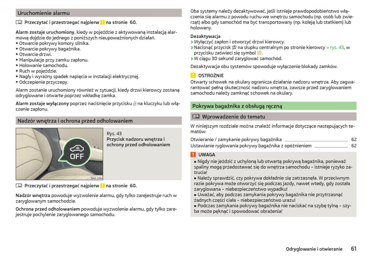 Skoda Kodiaq instrukcja obslugi / page 63