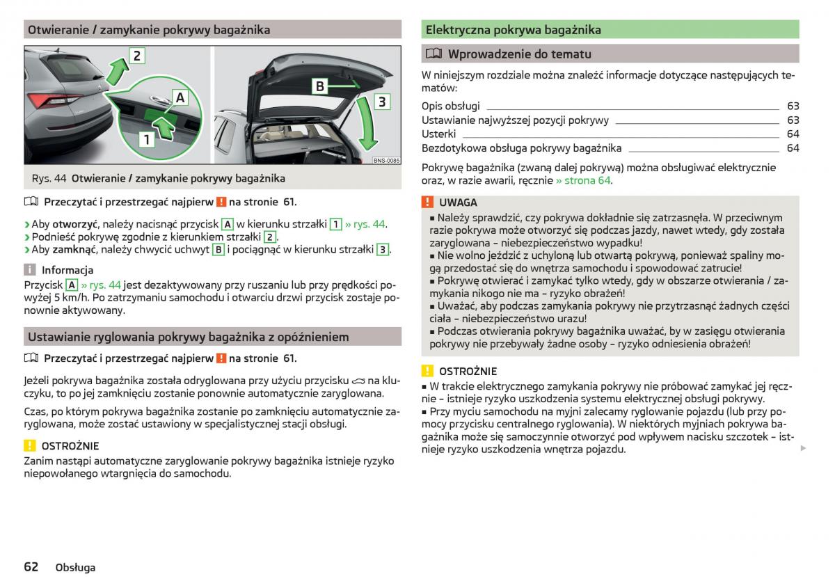 Skoda Kodiaq instrukcja obslugi / page 64