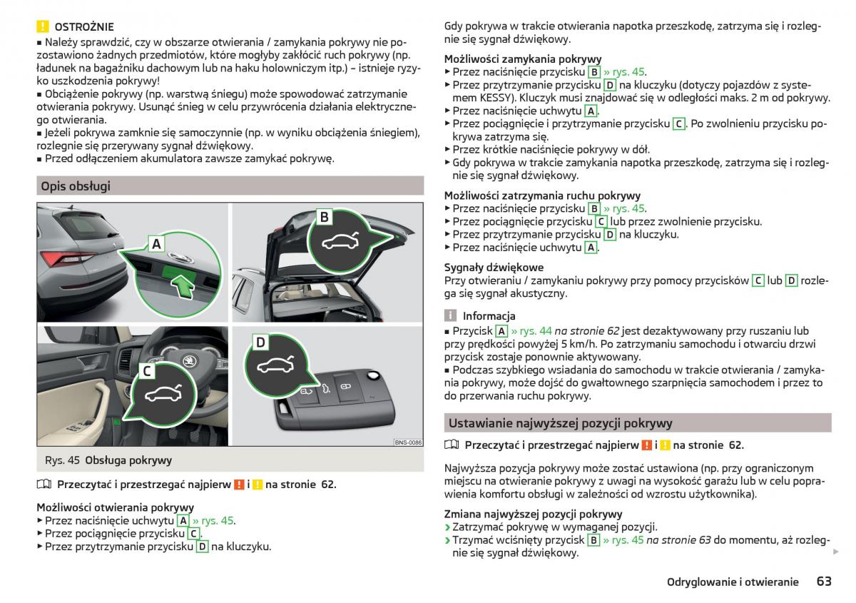 Skoda Kodiaq instrukcja obslugi / page 65