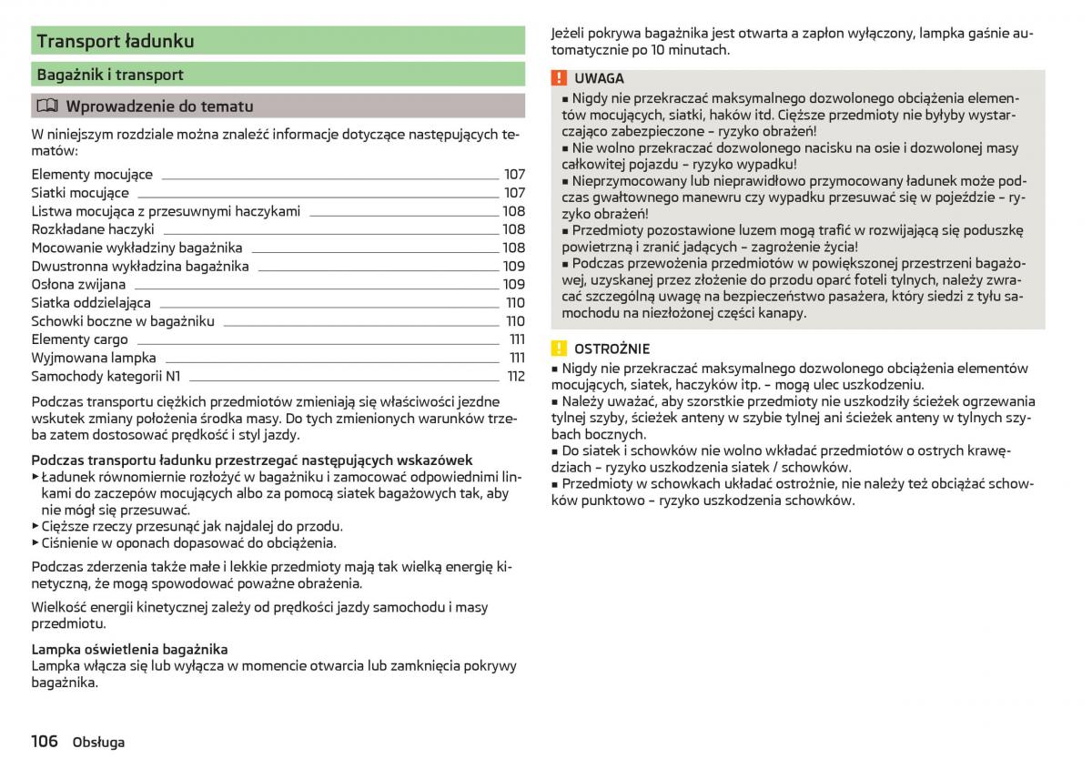 Skoda Kodiaq instrukcja obslugi / page 108