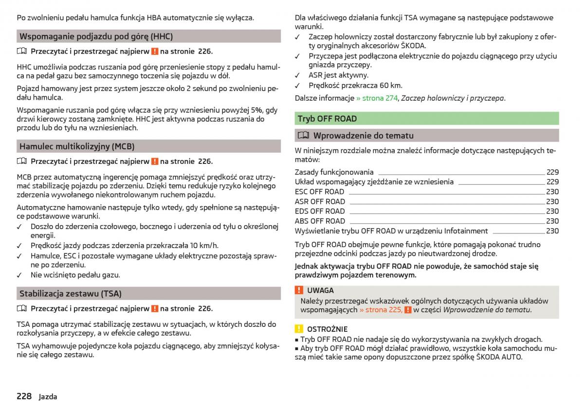 Skoda Kodiaq instrukcja obslugi / page 230