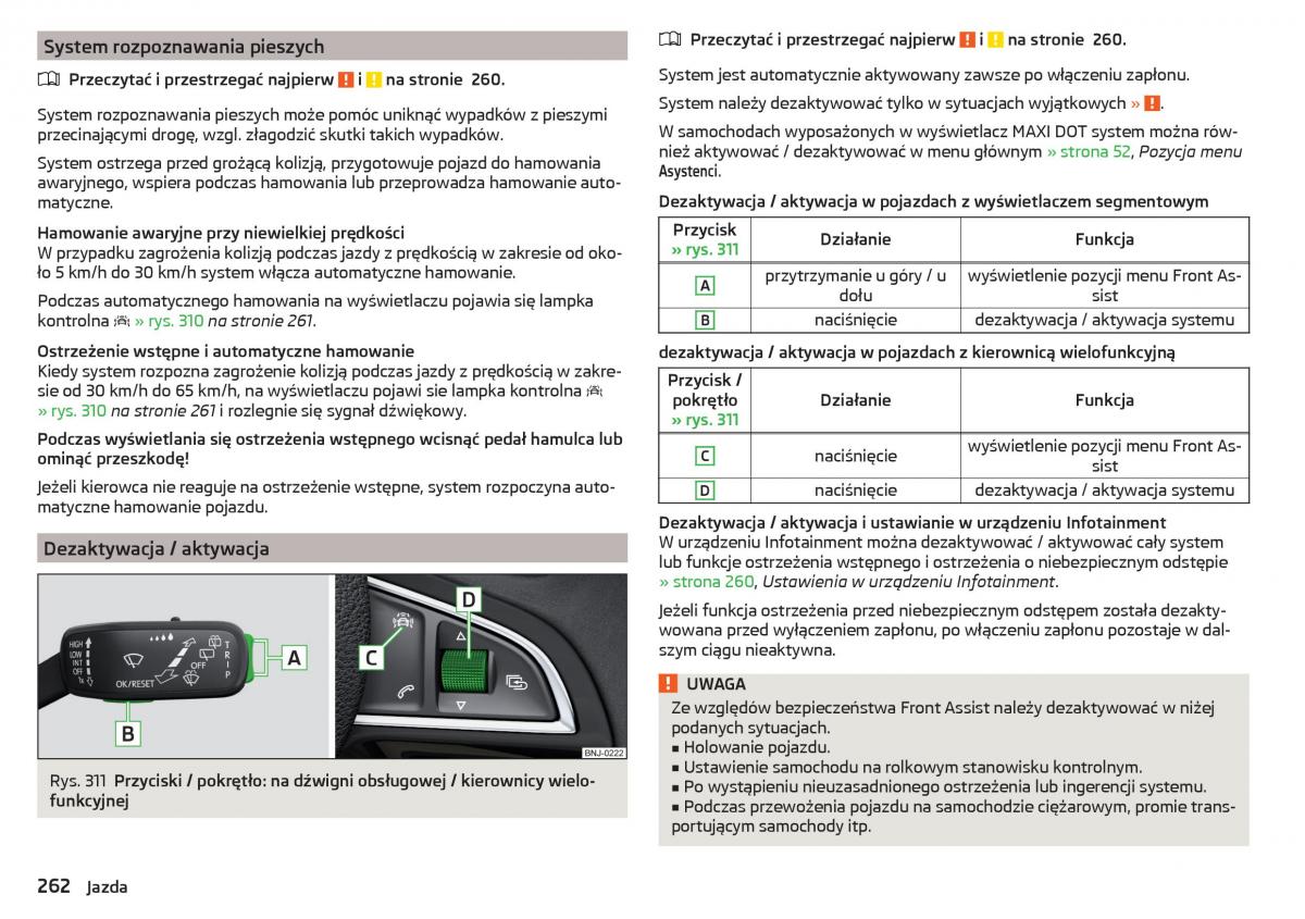 Skoda Kodiaq instrukcja obslugi / page 264