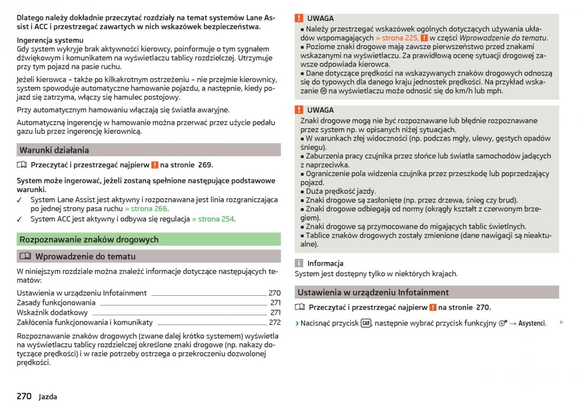 Skoda Kodiaq instrukcja obslugi / page 272