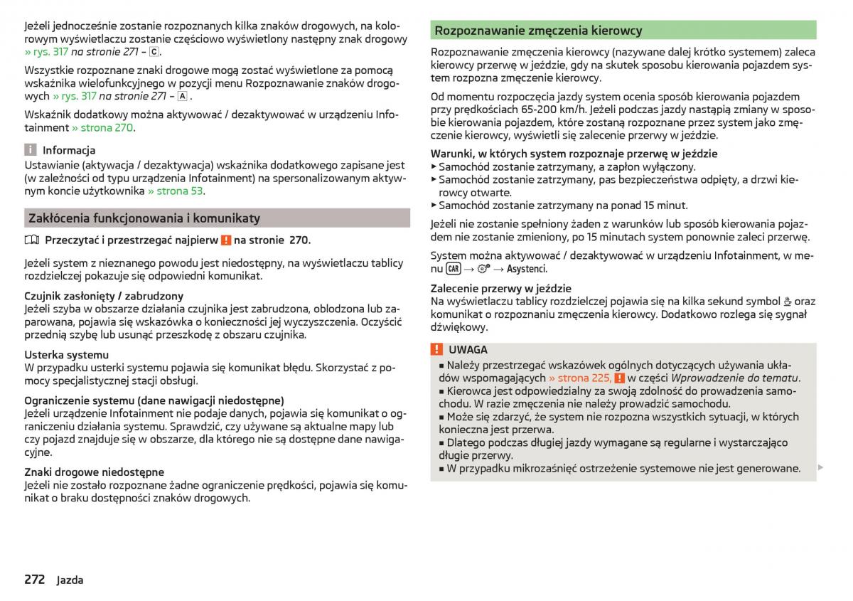 Skoda Kodiaq instrukcja obslugi / page 274