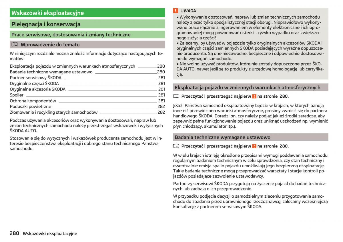 Skoda Kodiaq instrukcja obslugi / page 282