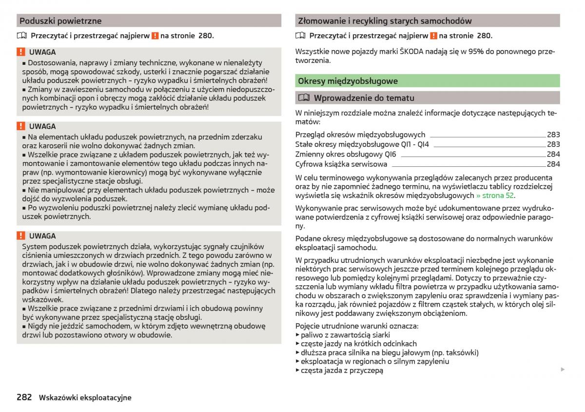 Skoda Kodiaq instrukcja obslugi / page 284