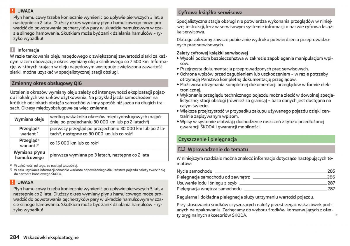 Skoda Kodiaq instrukcja obslugi / page 286