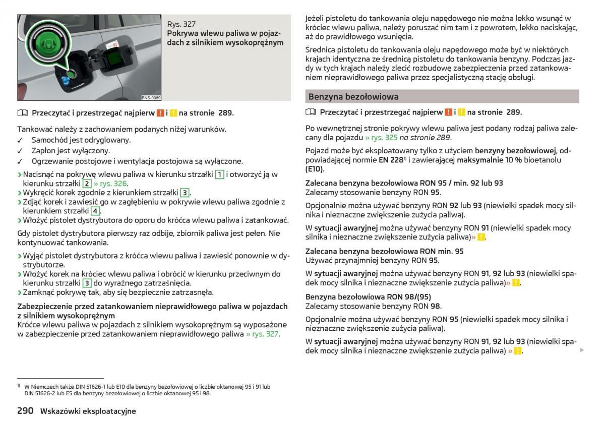 Skoda Kodiaq instrukcja obslugi / page 292