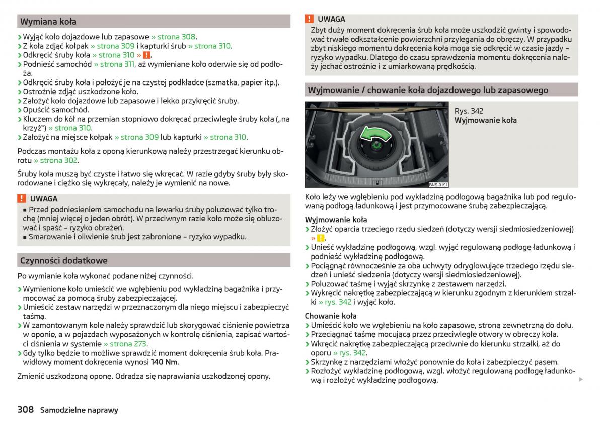 Skoda Kodiaq instrukcja obslugi / page 310