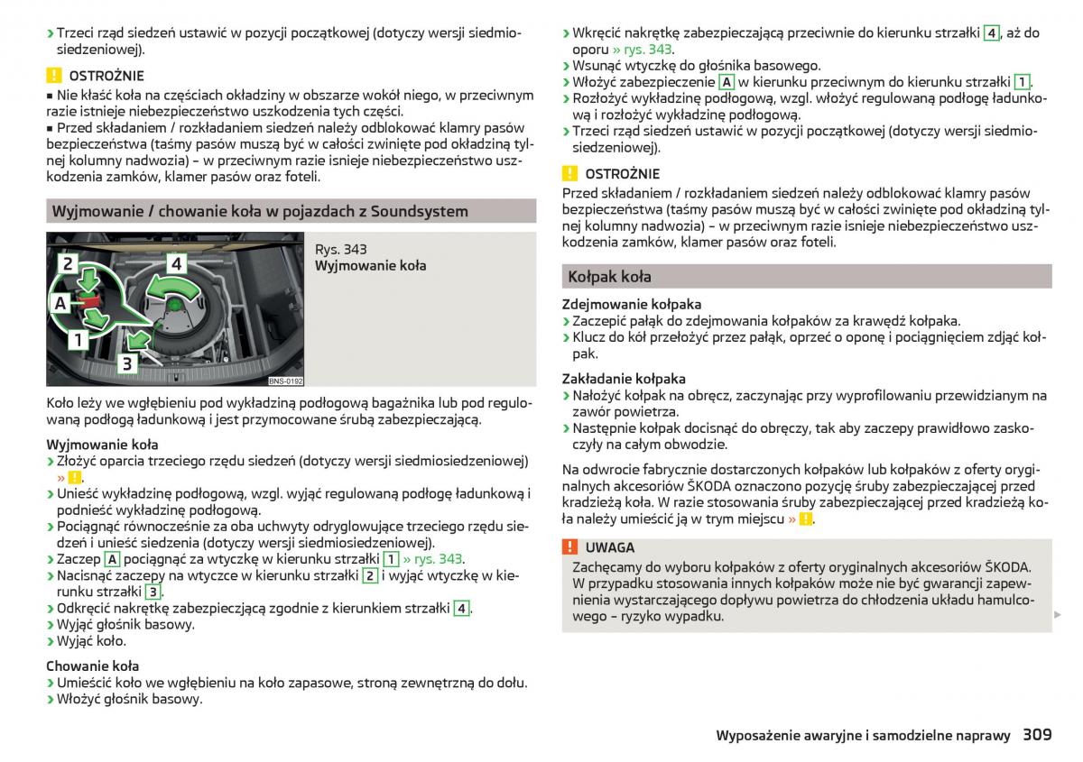 Skoda Kodiaq instrukcja obslugi / page 311