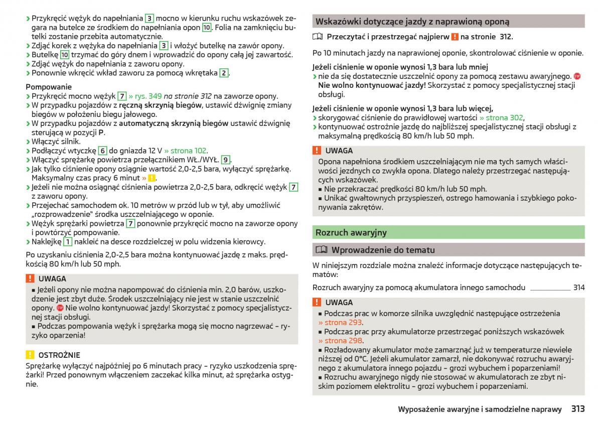 Skoda Kodiaq instrukcja obslugi / page 315