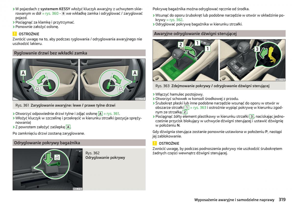 Skoda Kodiaq instrukcja obslugi / page 321