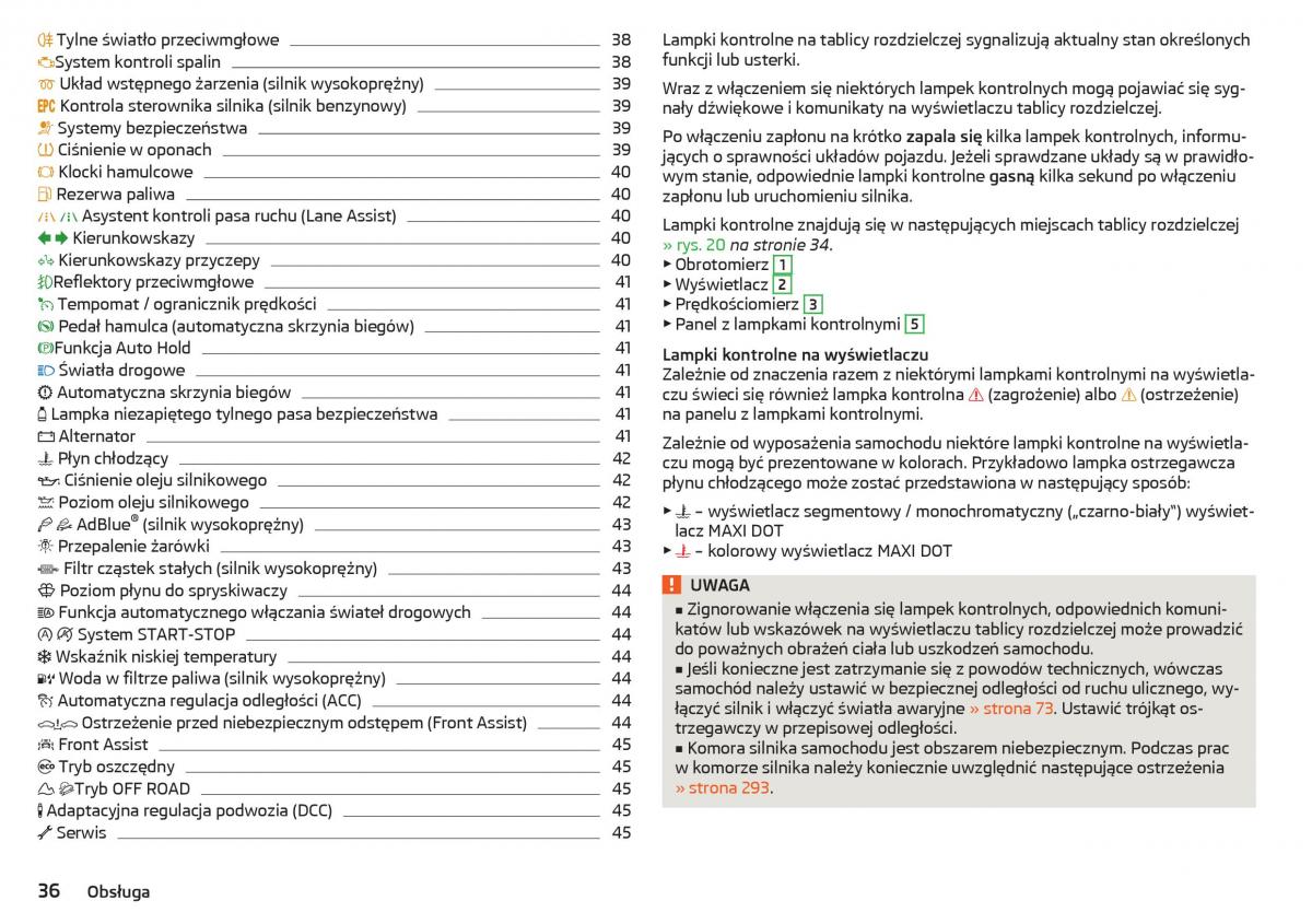 Skoda Kodiaq instrukcja obslugi / page 38