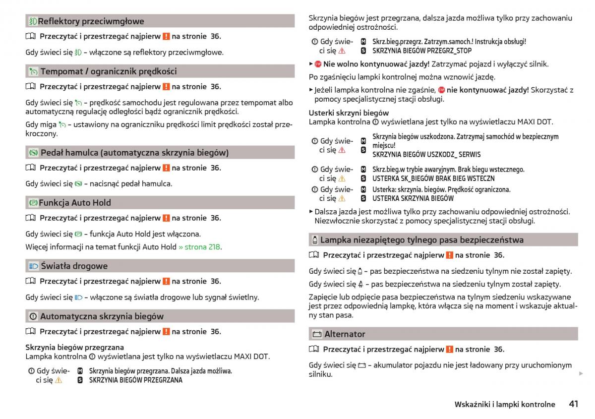 Skoda Kodiaq instrukcja obslugi / page 43