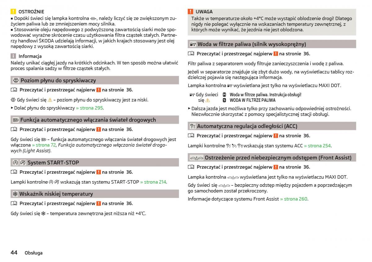 Skoda Kodiaq instrukcja obslugi / page 46