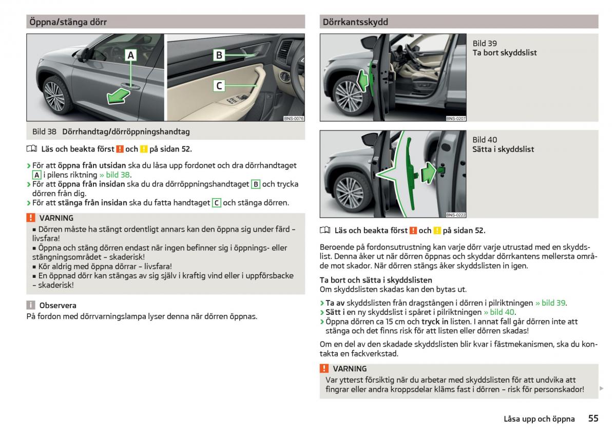 Skoda Kodiaq instruktionsbok / page 57