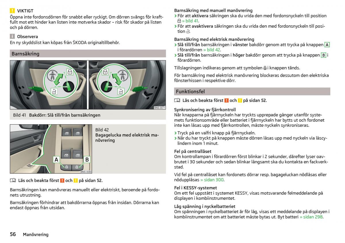 Skoda Kodiaq instruktionsbok / page 58