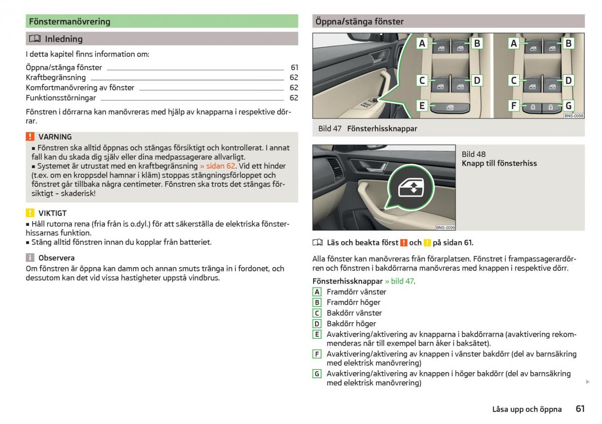 Skoda Kodiaq instruktionsbok / page 63