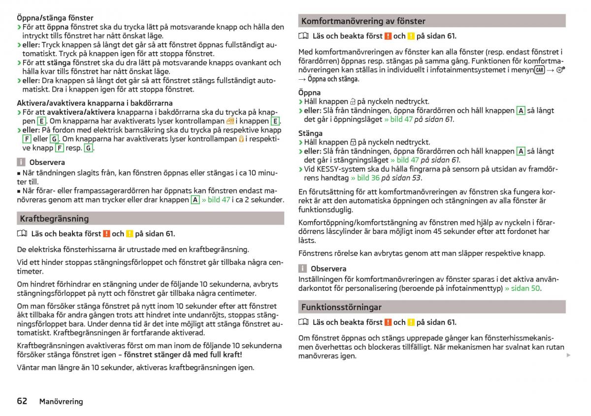 Skoda Kodiaq instruktionsbok / page 64