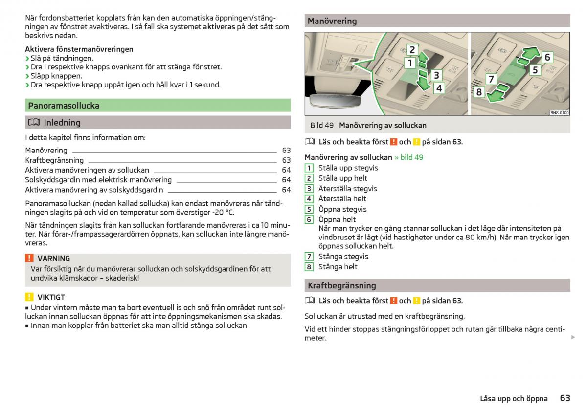 Skoda Kodiaq instruktionsbok / page 65