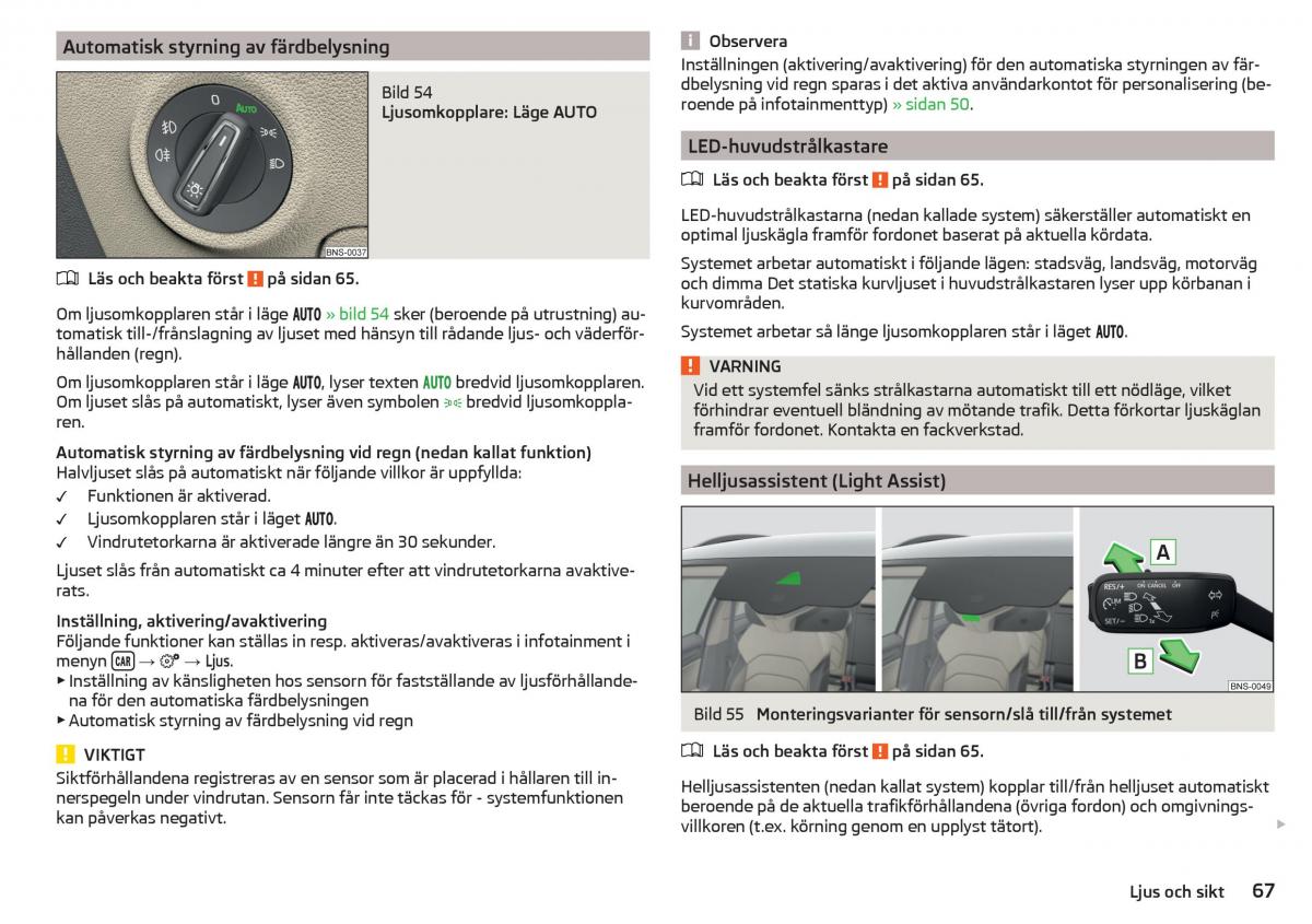 Skoda Kodiaq instruktionsbok / page 69