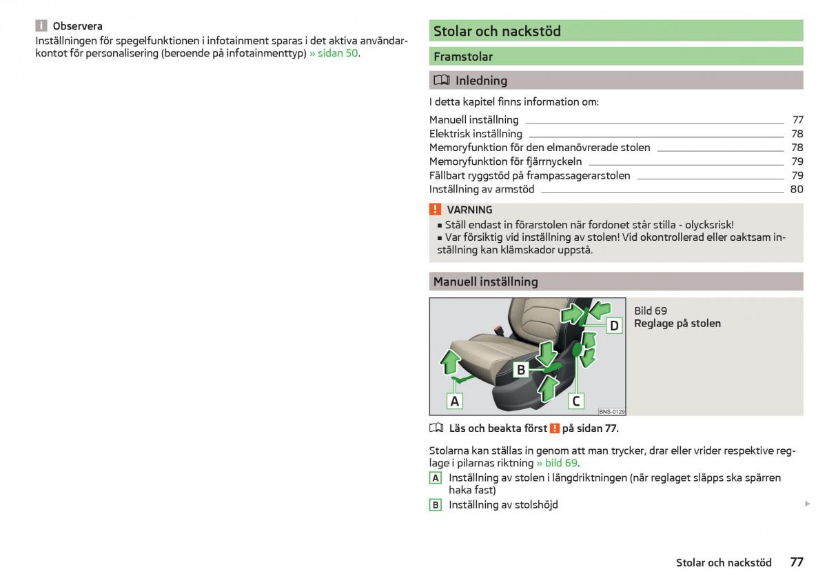 Skoda Kodiaq instruktionsbok / page 79