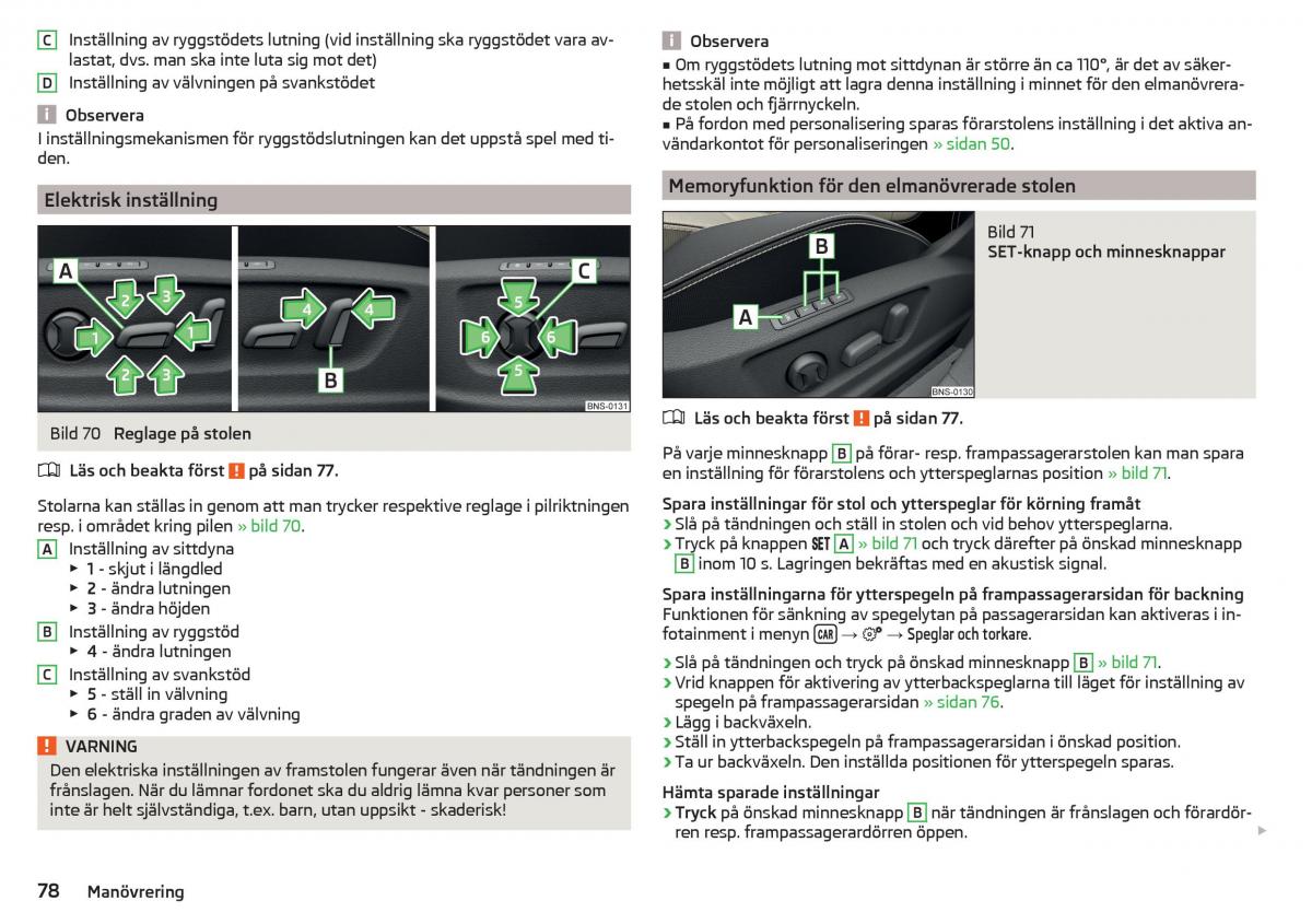 Skoda Kodiaq instruktionsbok / page 80