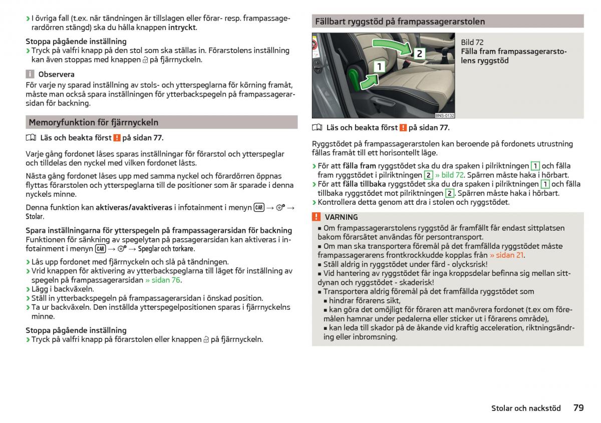 Skoda Kodiaq instruktionsbok / page 81