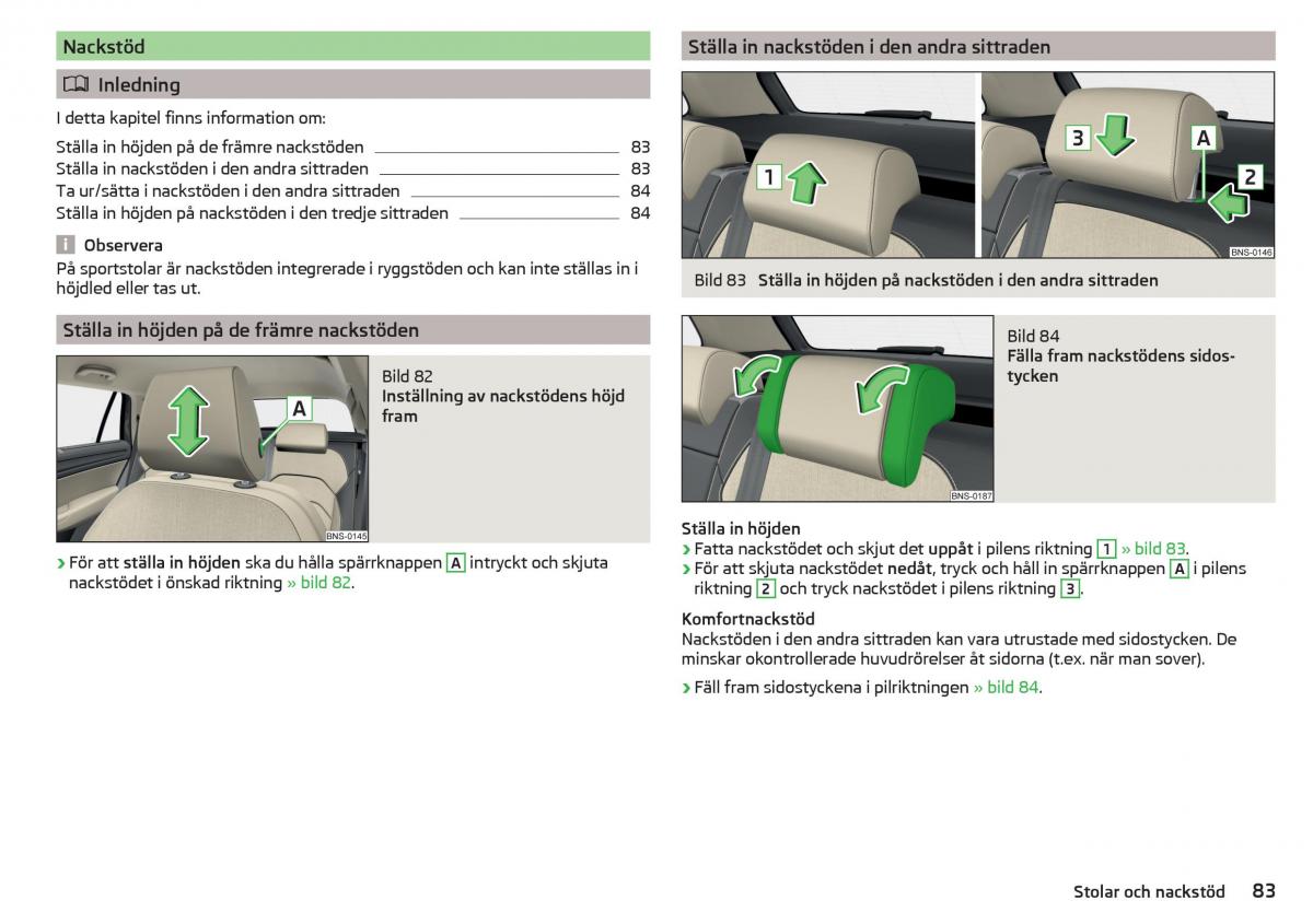 Skoda Kodiaq instruktionsbok / page 85