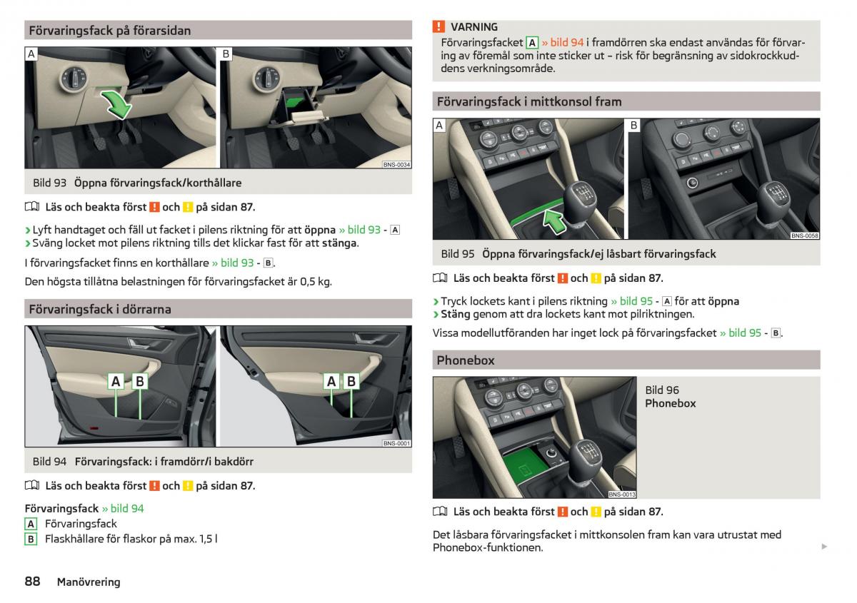 Skoda Kodiaq instruktionsbok / page 90