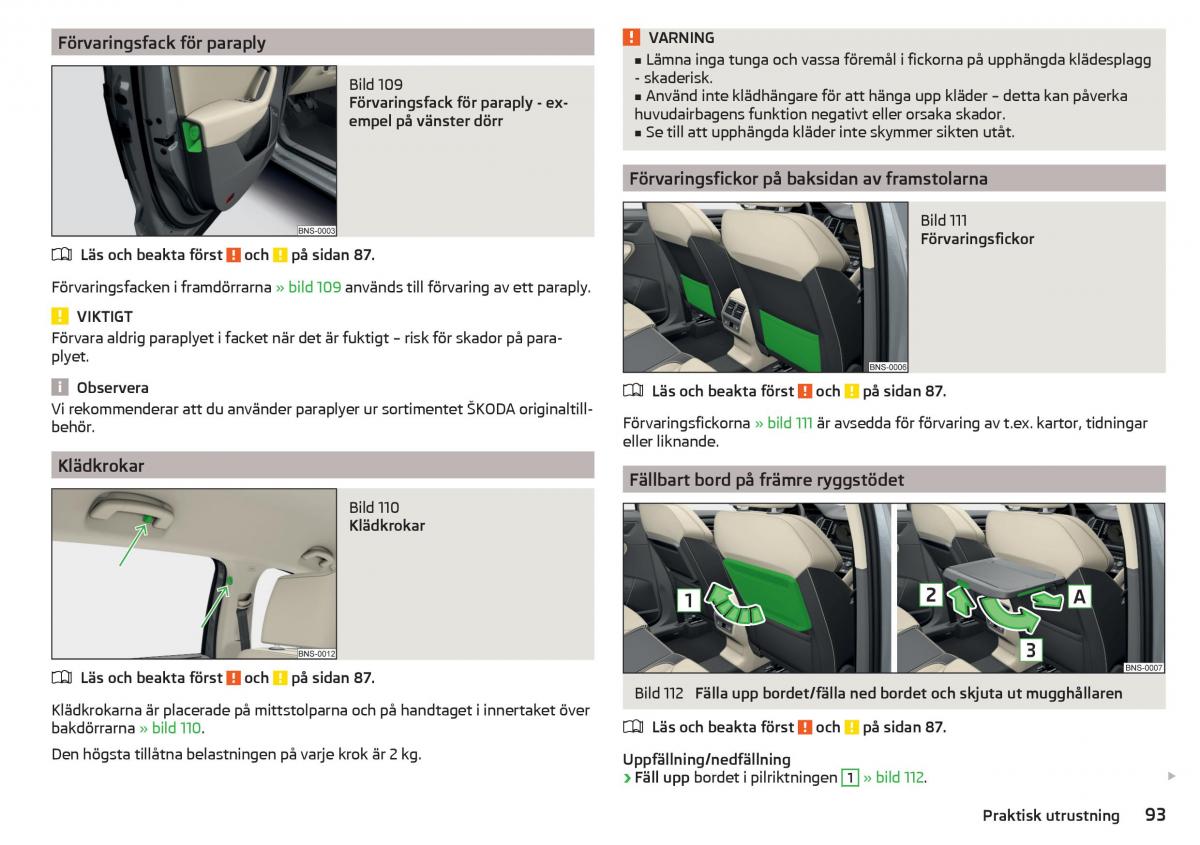 Skoda Kodiaq instruktionsbok / page 95