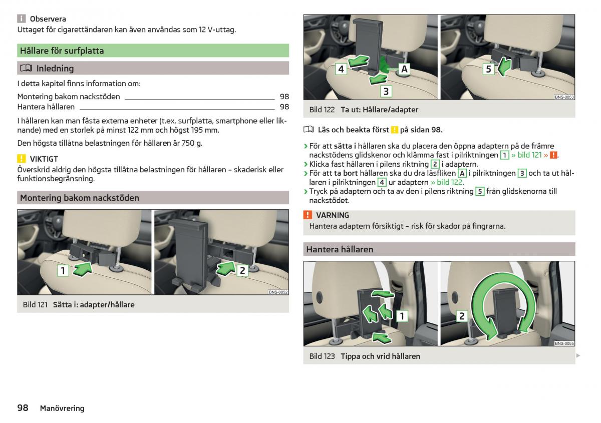 Skoda Kodiaq instruktionsbok / page 100