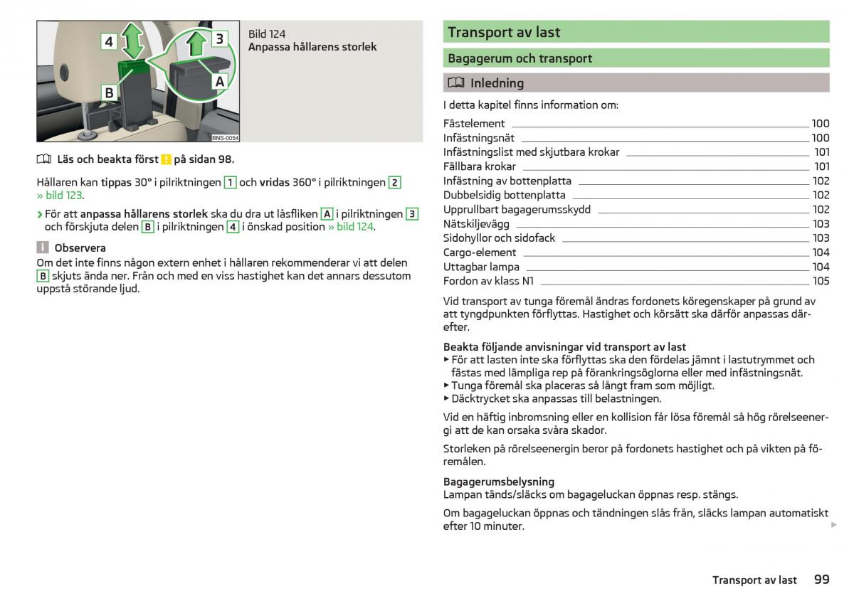 Skoda Kodiaq instruktionsbok / page 101