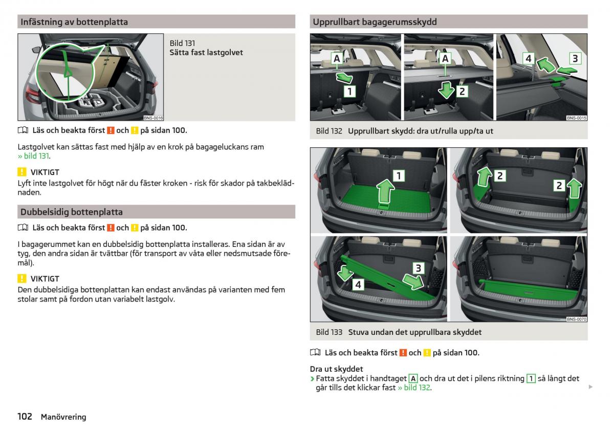 Skoda Kodiaq instruktionsbok / page 104