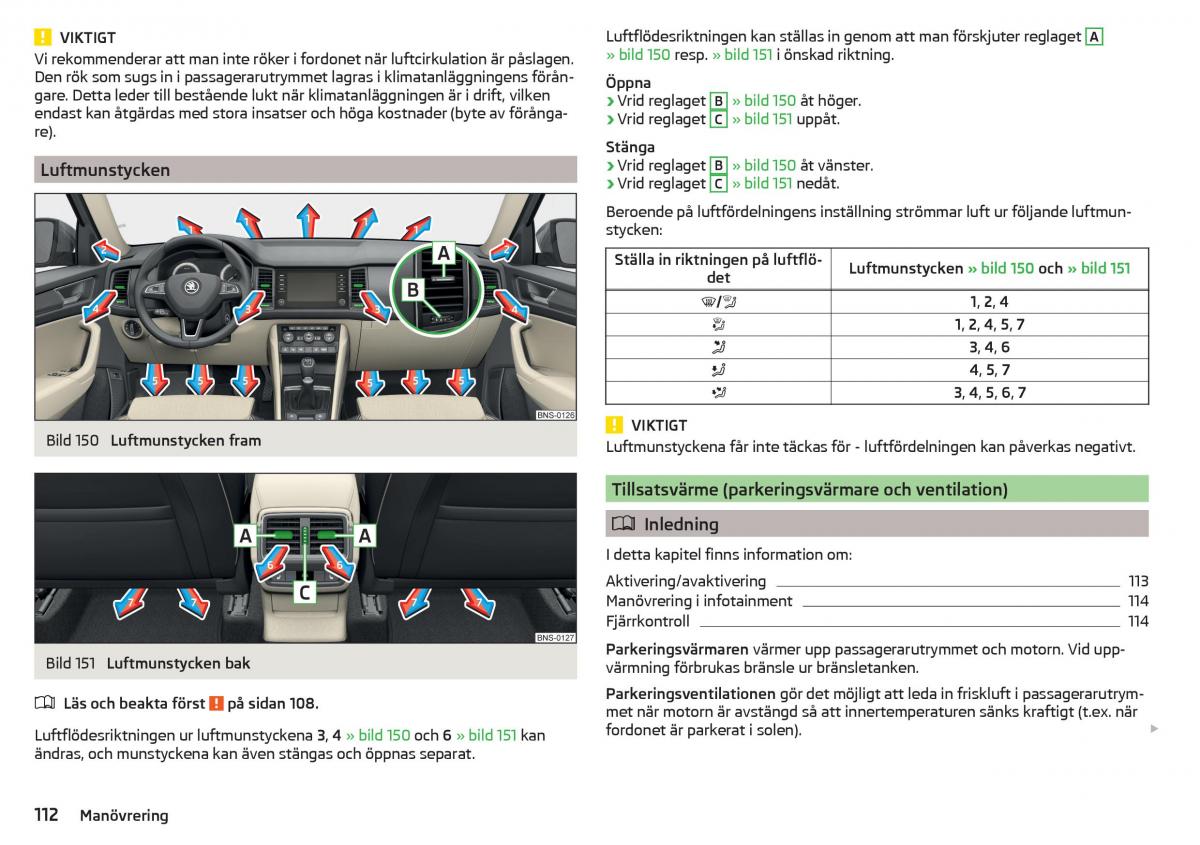 Skoda Kodiaq instruktionsbok / page 114